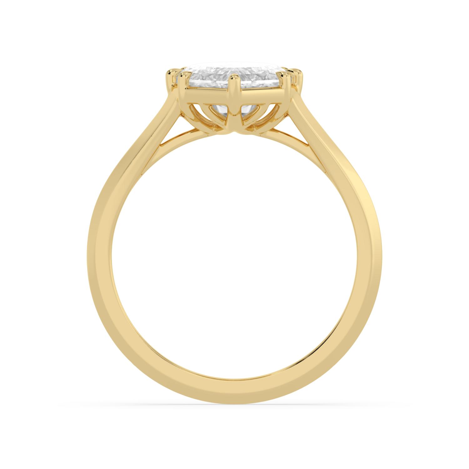 Slate, Four Prong Step-cut marquise Solitaire in Yellow Gold, marquise, plain background, alternate view