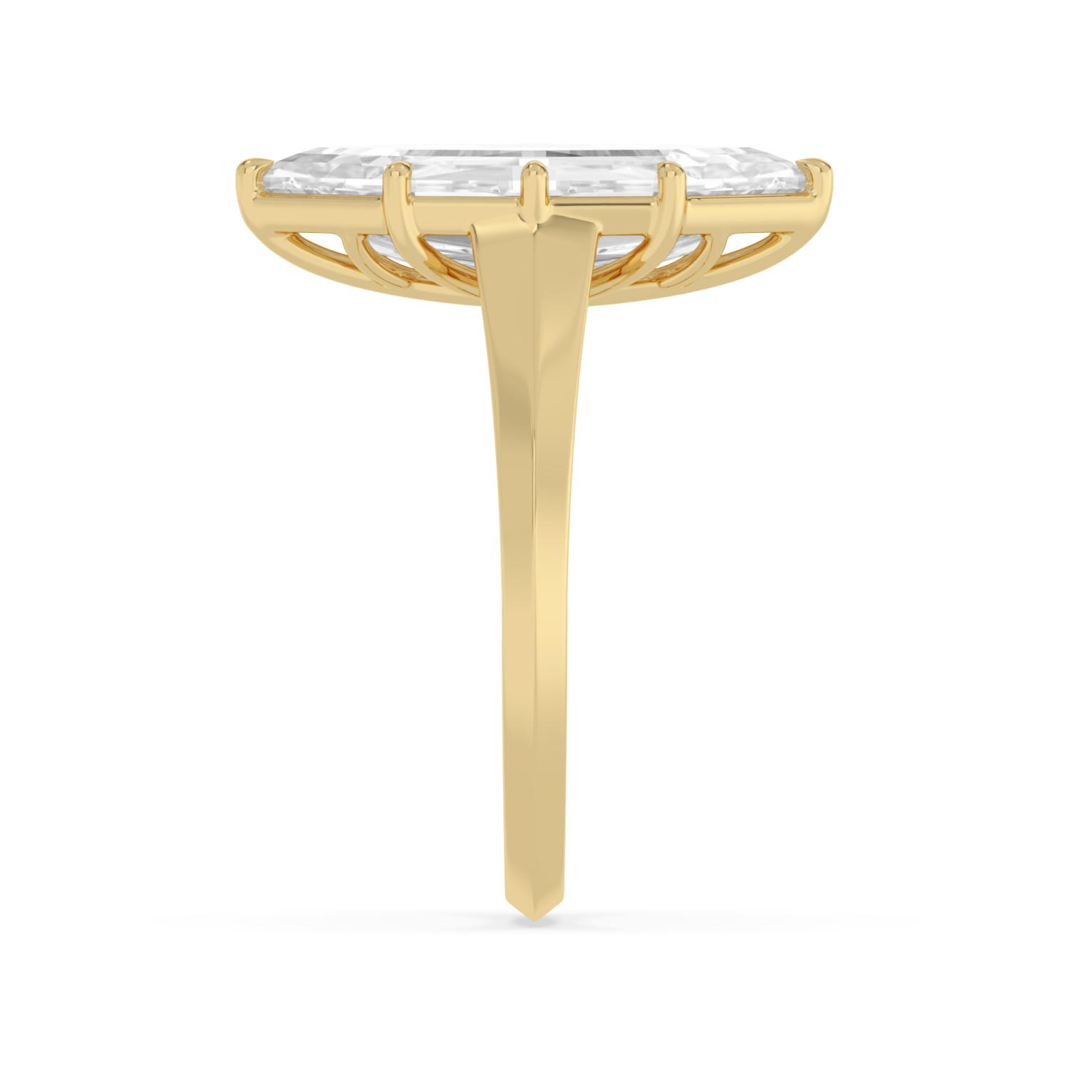Slate, Four Prong Step-cut marquise Solitaire in Yellow Gold, marquise, plain background, alternate view