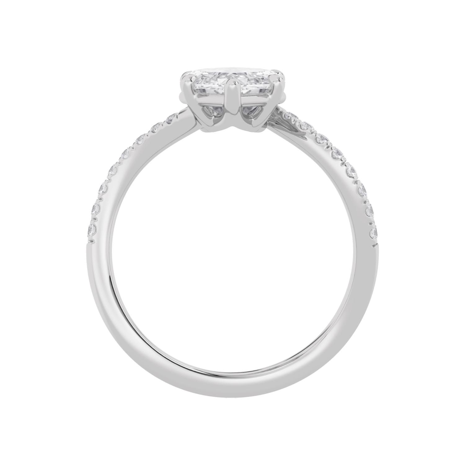 Thistle, Six Prong Step-cut Marquise Solitaire, Twisted Pavé Band in White Gold, marquise, plain background, alternate view