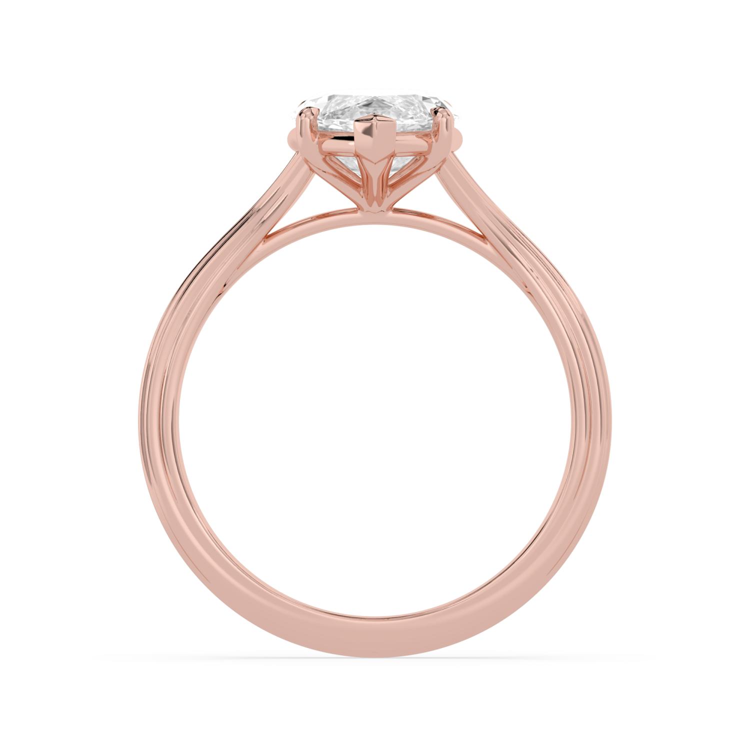 Quince, Six Prong Marquise Solitaire, Split Shank in Rose Gold, marquise, plain background, alternate view