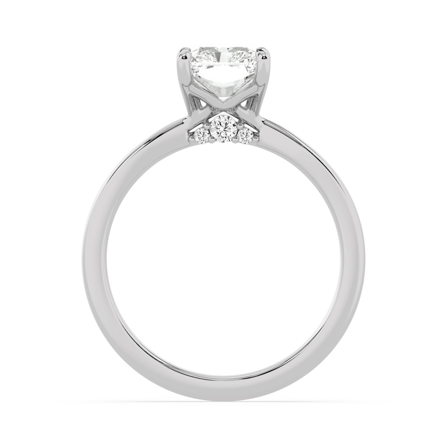 Sorrel, Four Prong Radiant Solitaire in White Gold, radiant, plain background, alternate view