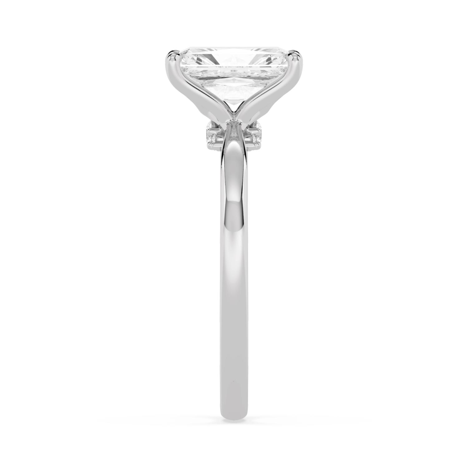 Sorrel, Four Prong Radiant Solitaire in White Gold, radiant, plain background, alternate view