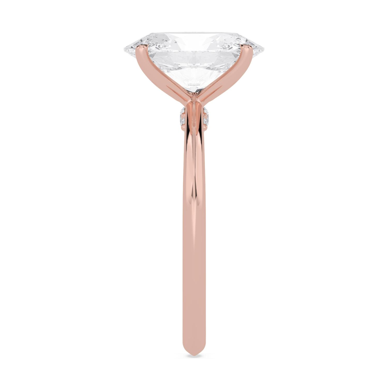 Sprig, Four Prong Oval Solitaire in Rose Gold, oval, plain background, alternate view