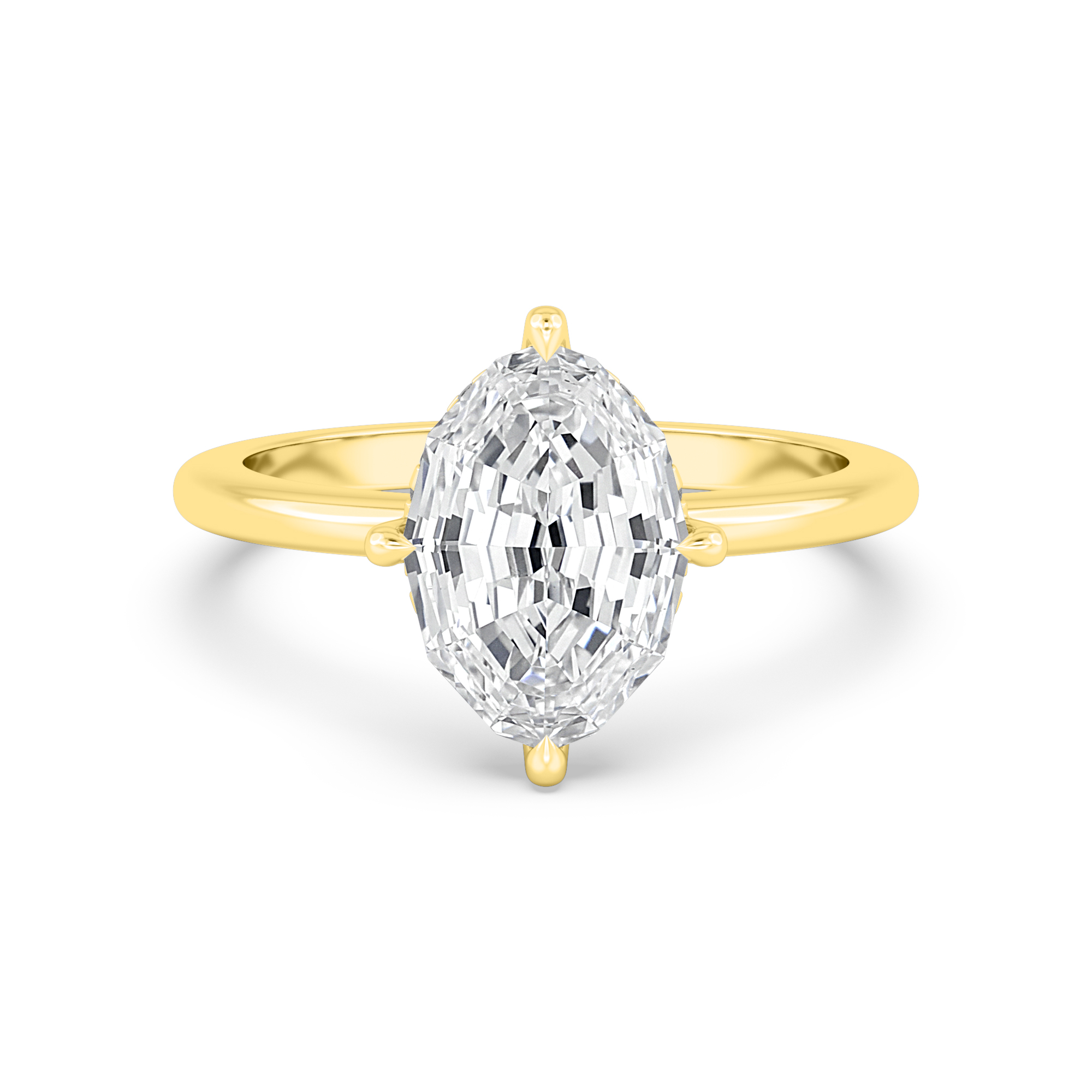 Bracken, Four Prong Oval Solitaire in Yellow Gold, oval, plain background