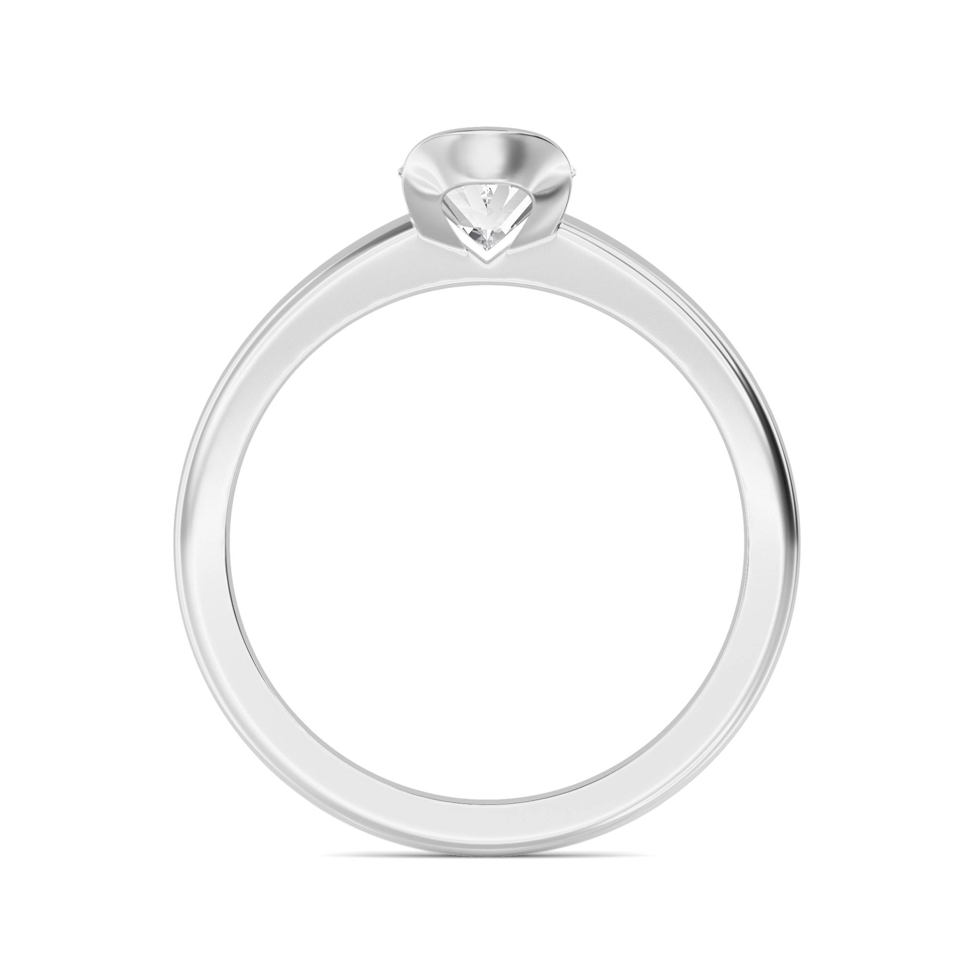 Ink Oval, Bezel Oval Solitaire in White Gold, oval, plain background, alternate view