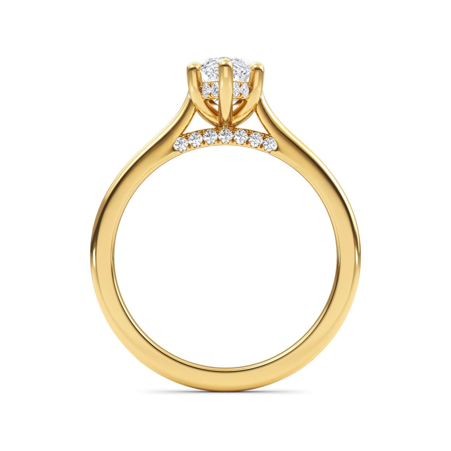 Jetty, Four Prong Marquise Solitaire, Hidden Halo in Yellow Gold, marquise, plain background, alternate view