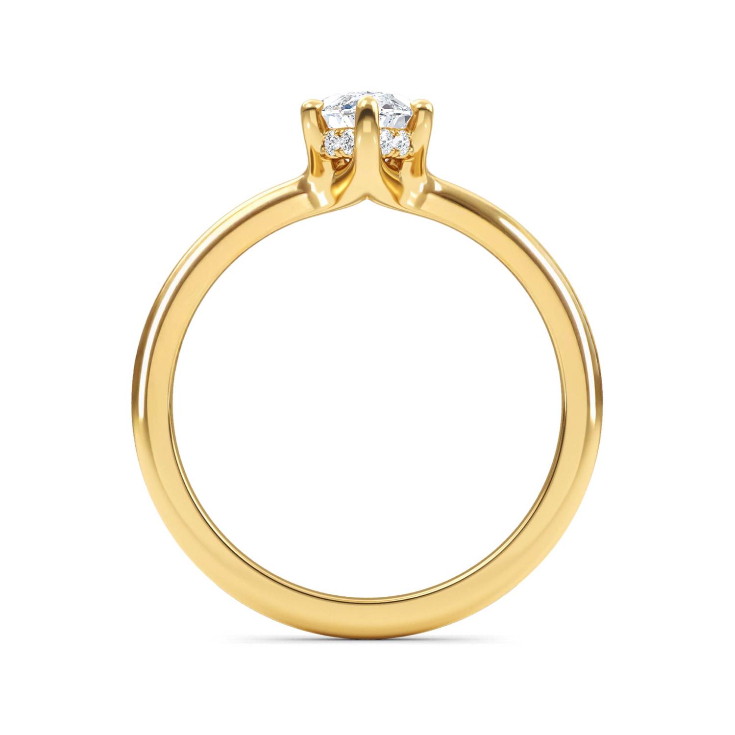 Mist, Four Prong Marquise Solitaire, Hidden Halo in Yellow Gold, marquise, plain background, alternate view