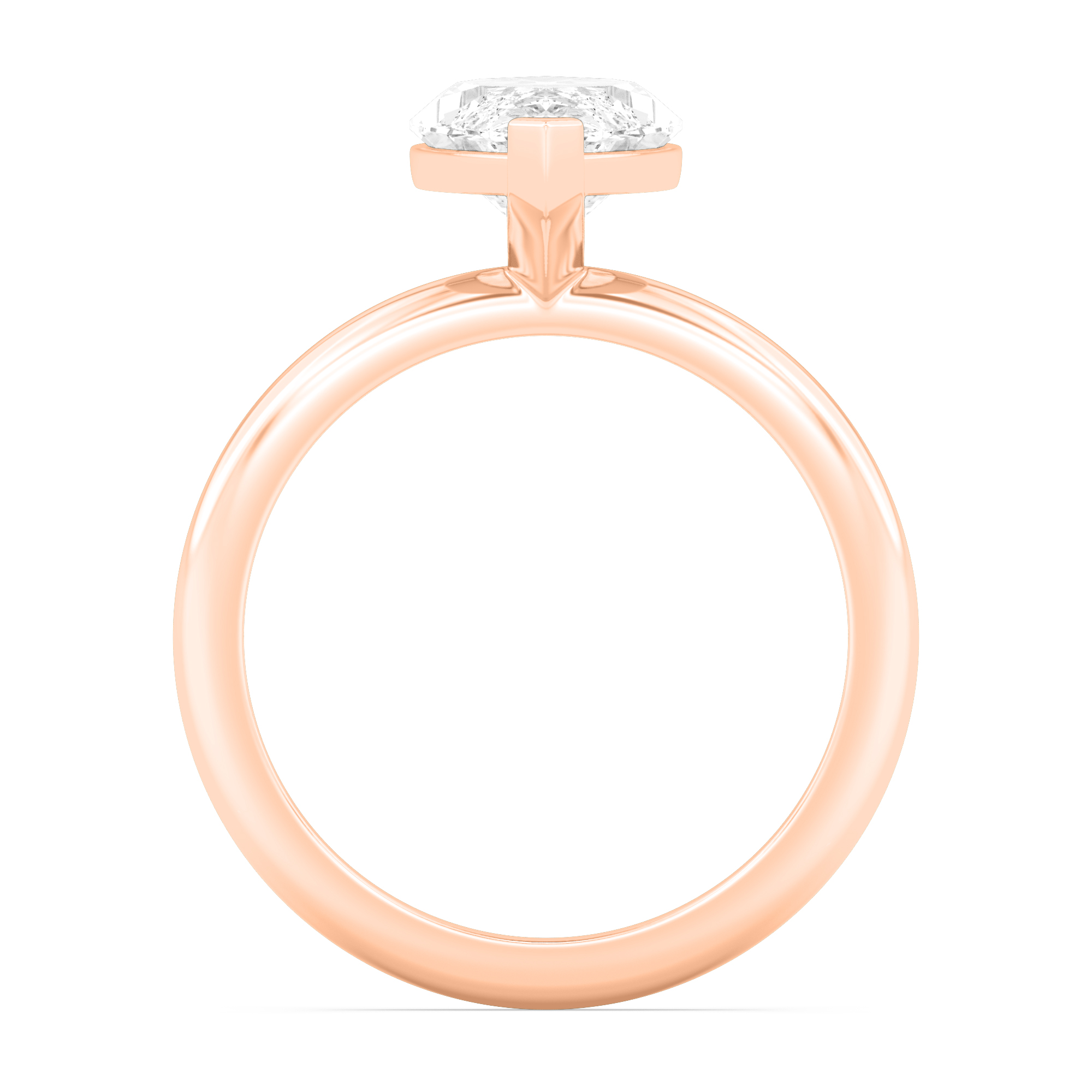 Wend, Six Prong Marquise Solitaire in Rose Gold, marquise, plain background, alternate view