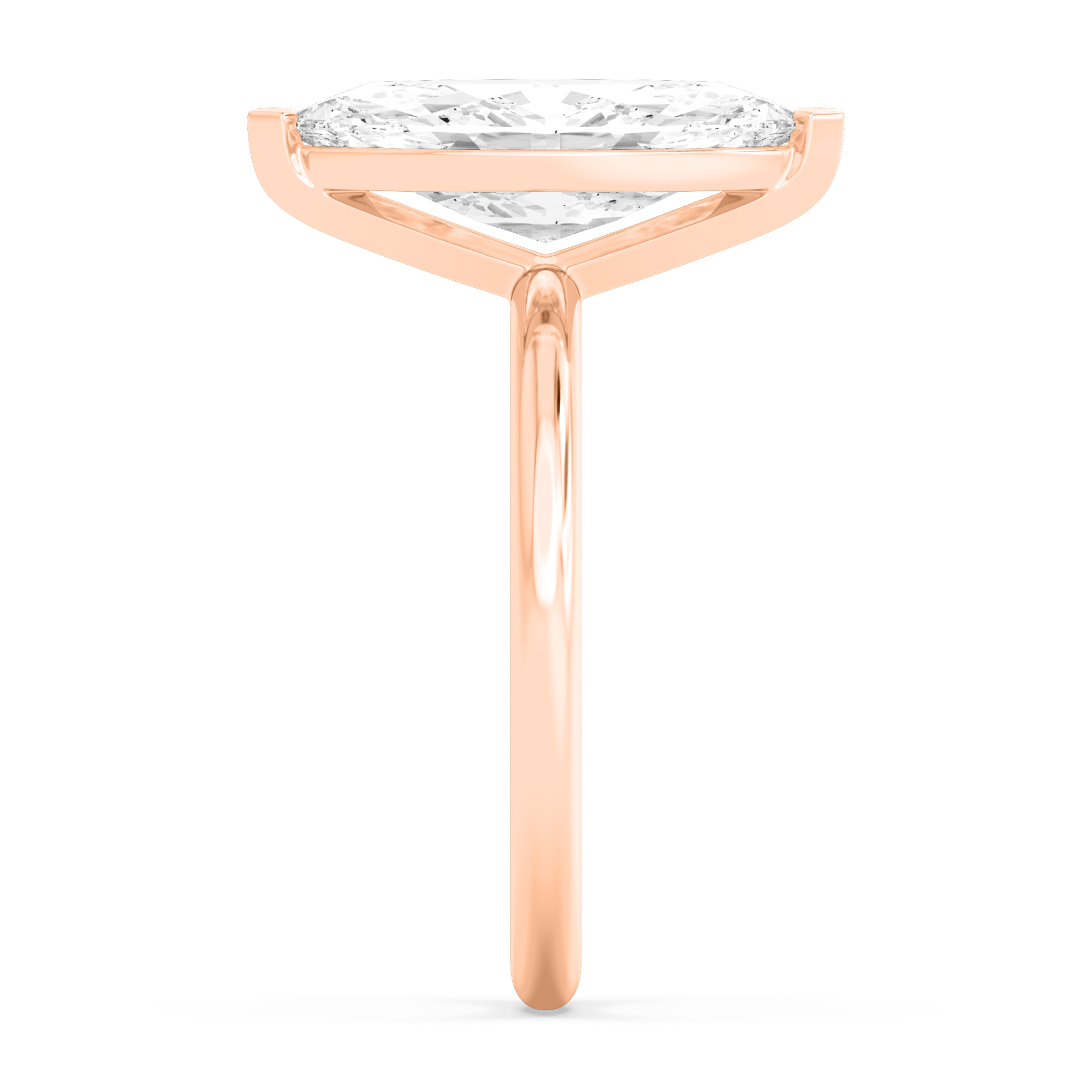 Wend, Six Prong Marquise Solitaire in Rose Gold, marquise, plain background, alternate view