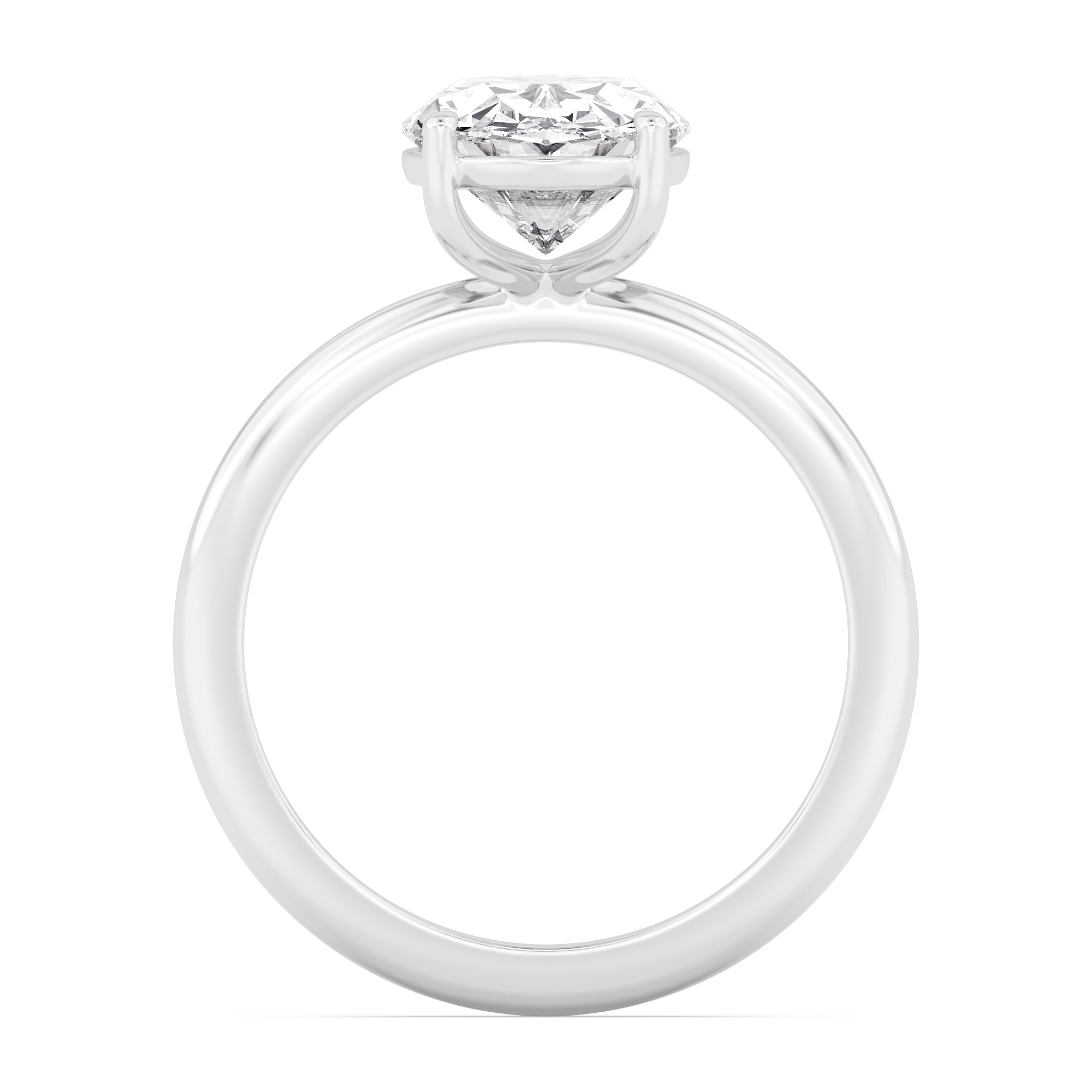 Skylark, Four Prong Oval Solitaire in White Gold, oval, plain background, alternate view