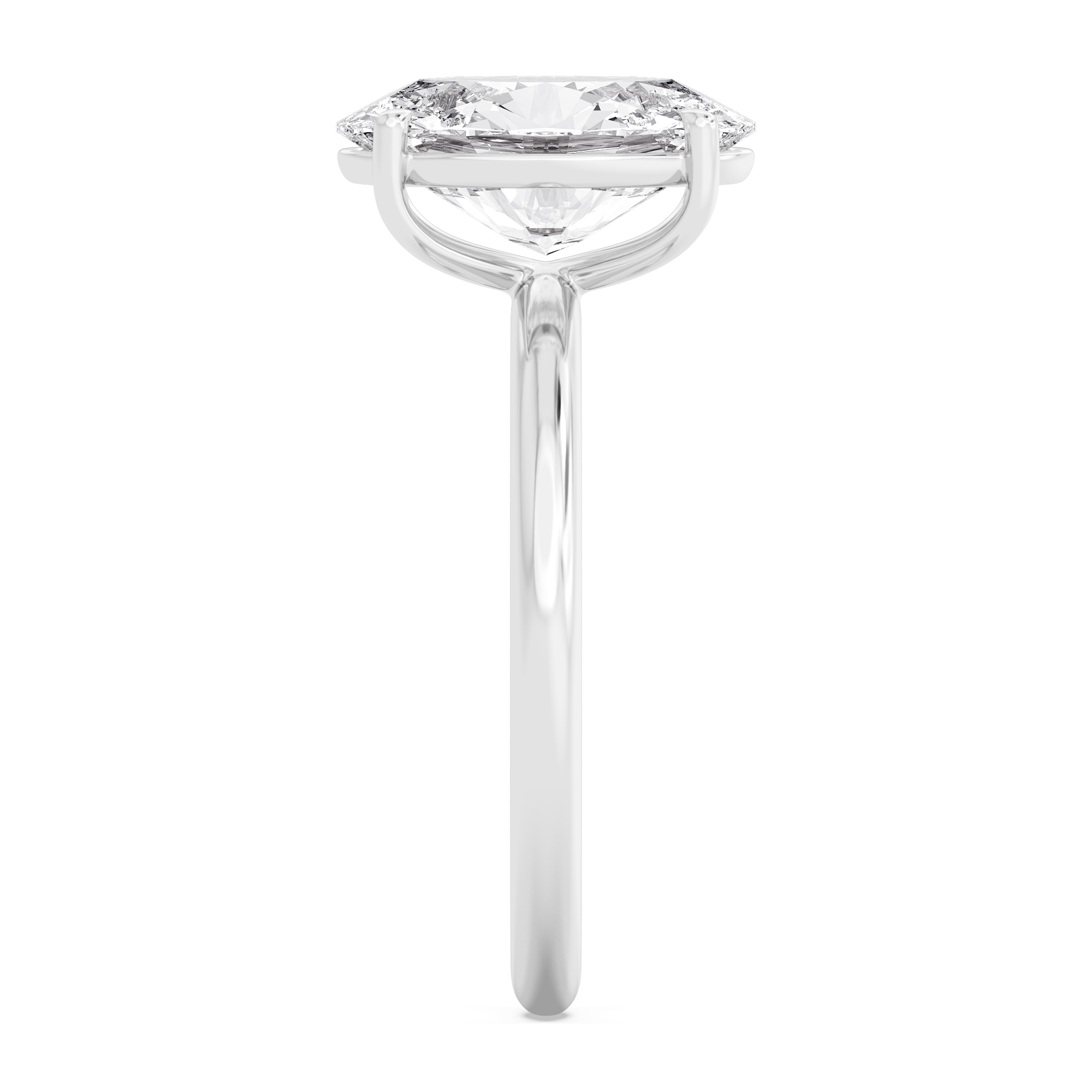 Skylark, Four Prong Oval Solitaire in White Gold, oval, plain background, alternate view