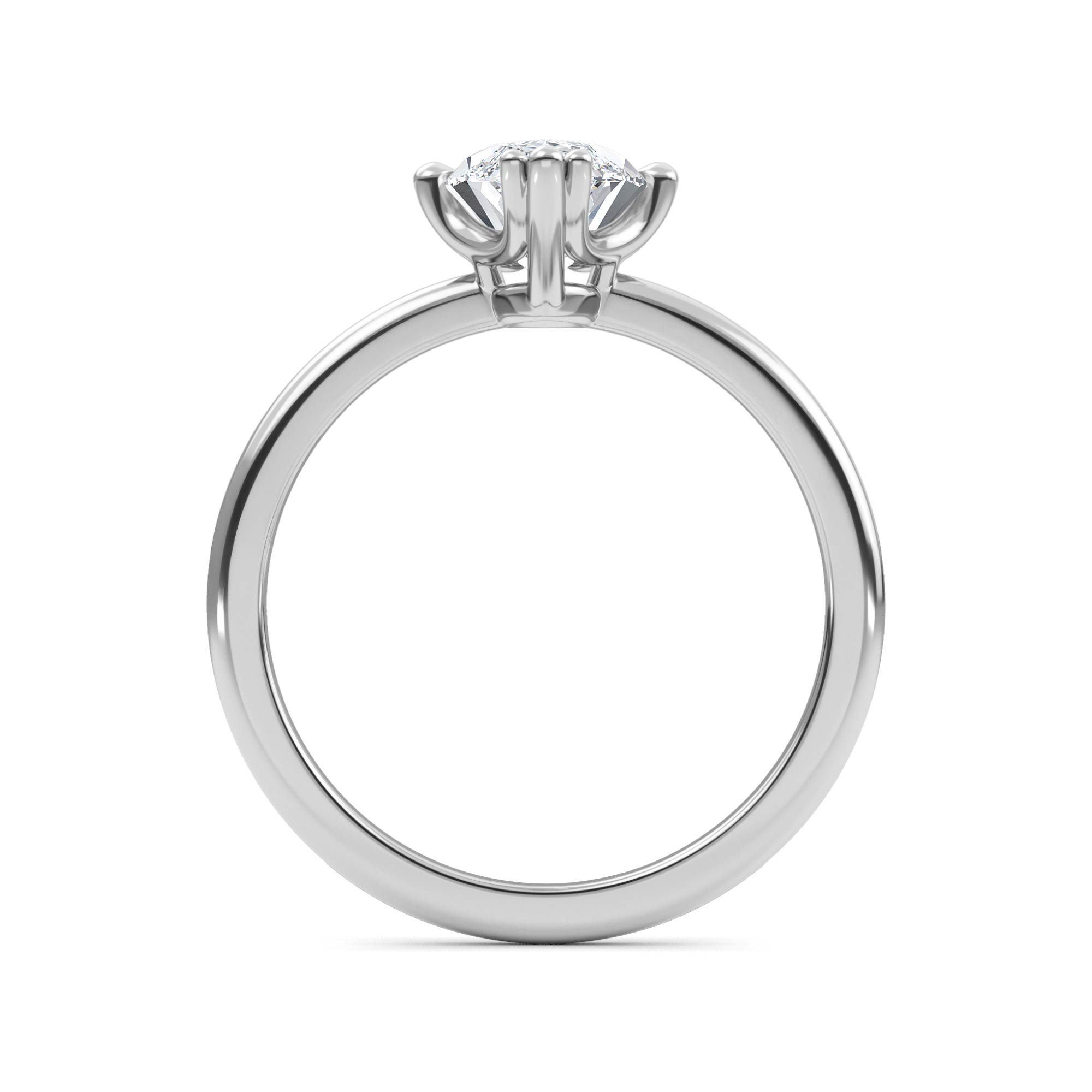 Ridge, Eight Claw Marquise Solitaire in White Gold, marquise, plain background, alternate view