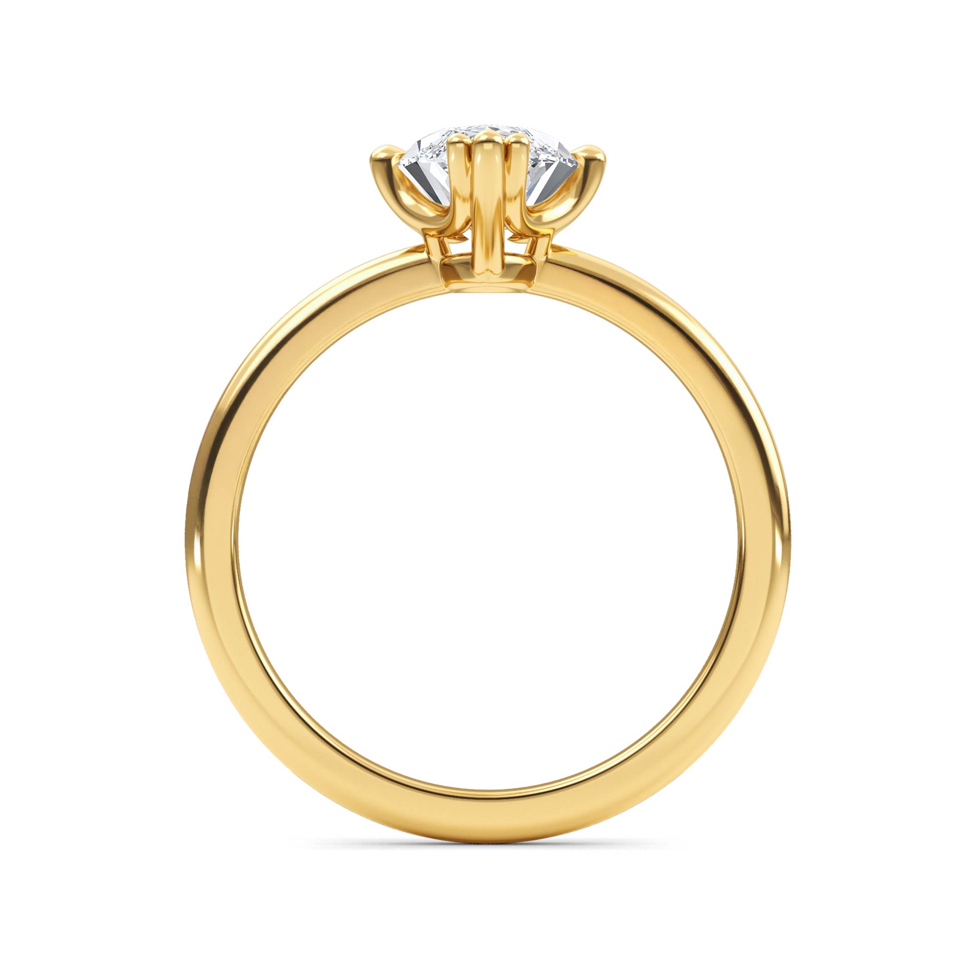 Ridge, Four Prong Marquise Solitaire in Yellow Gold, marquise, plain background, alternate view