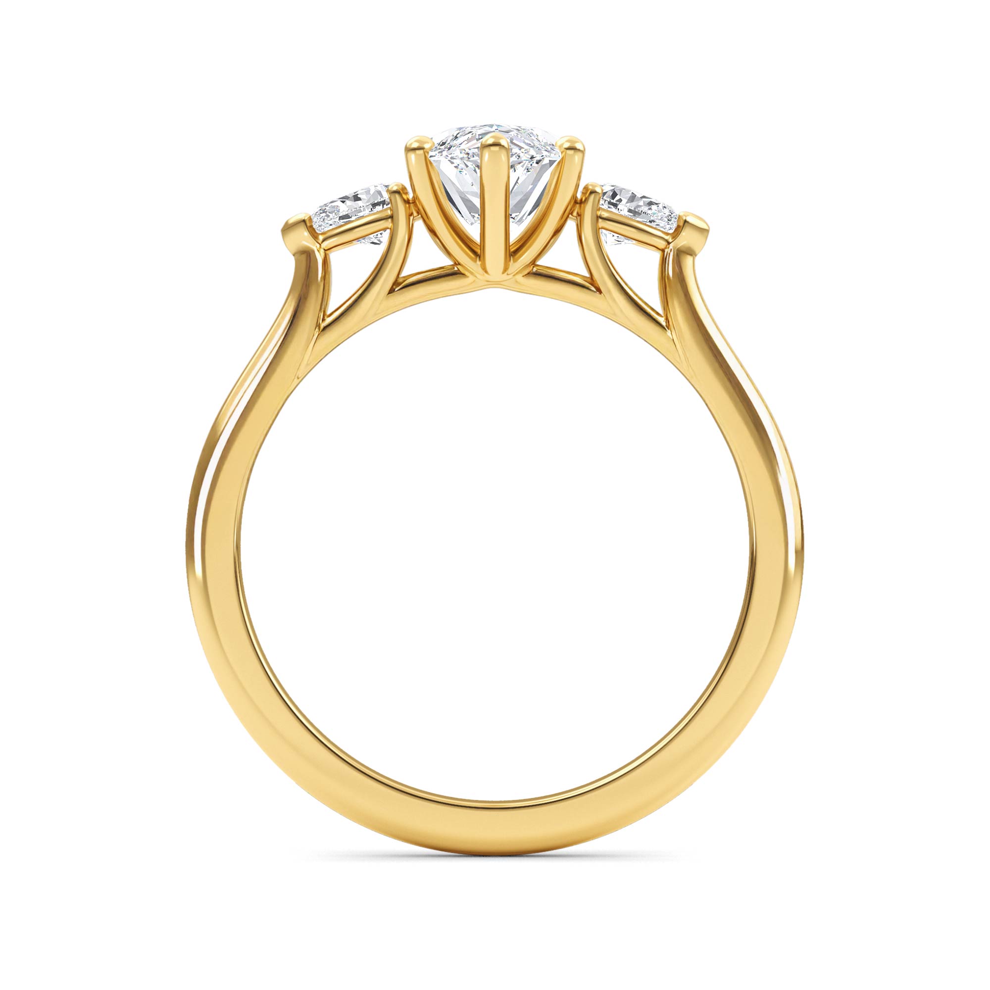 Shore, Four Prong Marquise Solitaire in Yellow Gold, marquise, plain background, alternate view