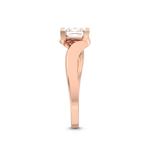 Wynd, Four Prong Princess Solitaire, Bypass in Rose Gold, princess, plain background, alternate view