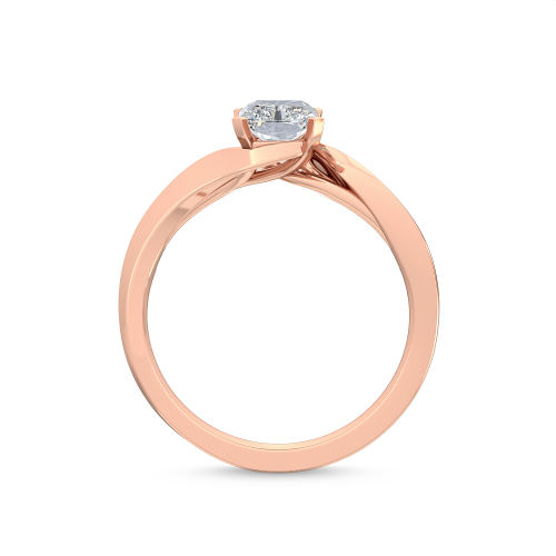 Hawthorn, Four Prong Radiant Solitaire, Bypass in Rose Gold, radiant, plain background, alternate view