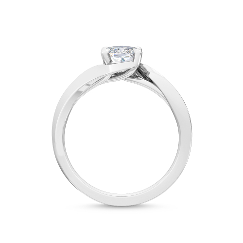 Holly, Four Prong Cushion Solitaire, Bypass in White Gold, cushion, plain background, alternate view