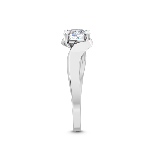 Holly, Four Prong Cushion Solitaire, Bypass in White Gold, cushion, plain background, alternate view