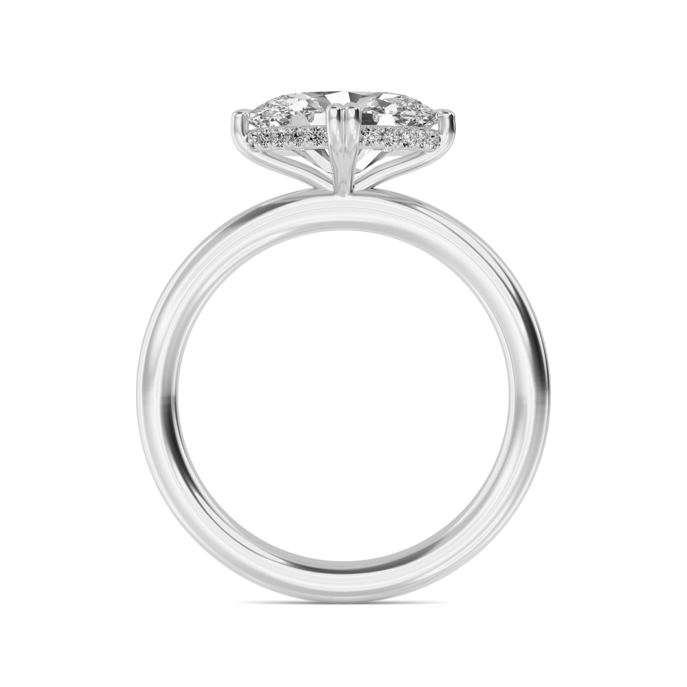 Wake, Four Prong Oval East-West Solitaire in White Gold, oval, plain background, alternate view