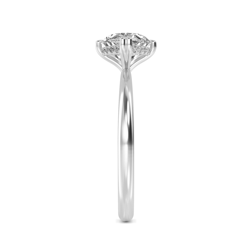 Wake, Four Prong Oval East-West Solitaire in White Gold, oval, plain background, alternate view