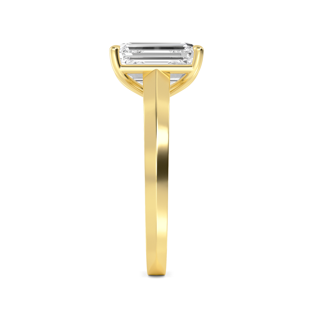 Cliff, Four Prong Radiant Solitaire in Yellow Gold, radiant, plain background, alternate view