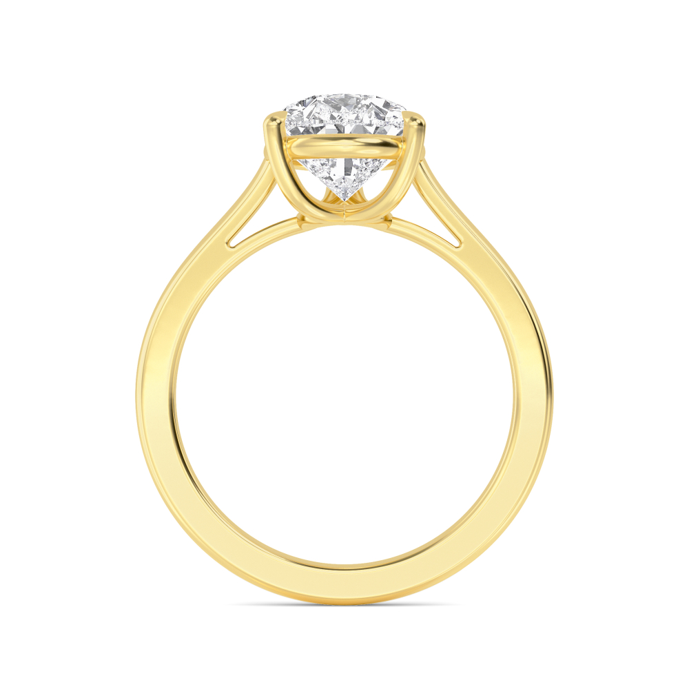 Trellis, Three Prong Pear Solitaire in Yellow Gold, pear, plain background, alternate view