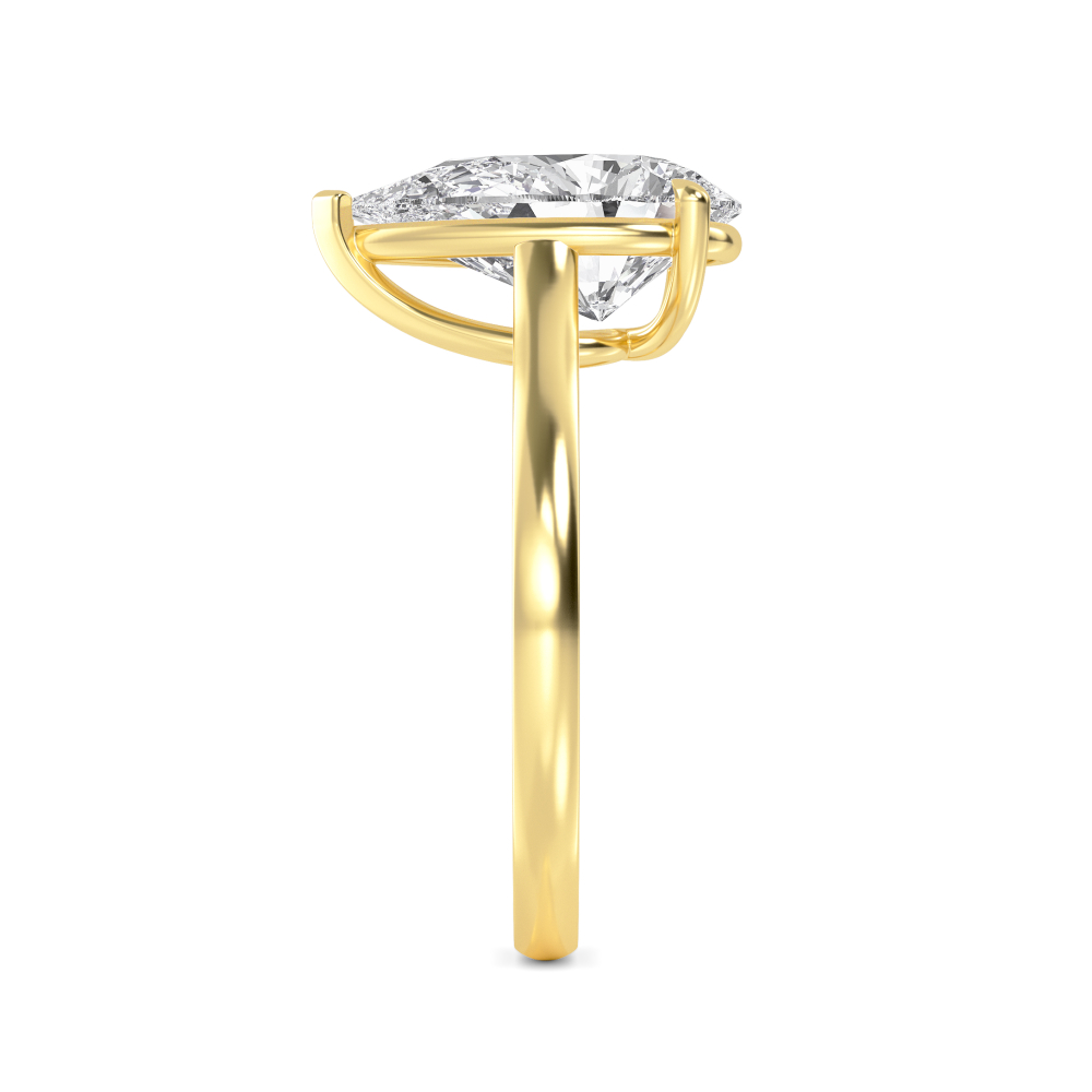 Trellis, Three Prong Pear Solitaire in Yellow Gold, pear, plain background, alternate view