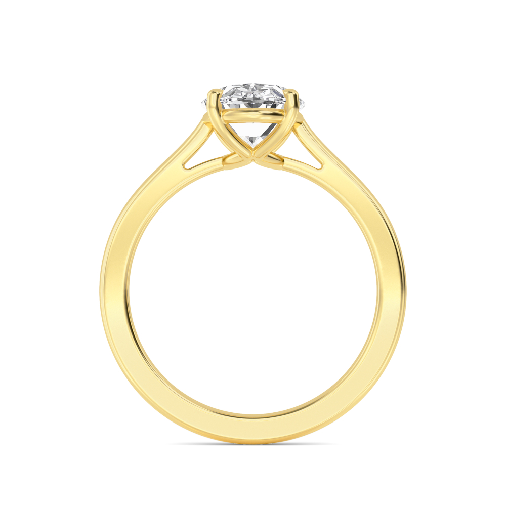 Wold, Four Prong Oval Solitaire in Yellow Gold, oval, plain background, alternate view