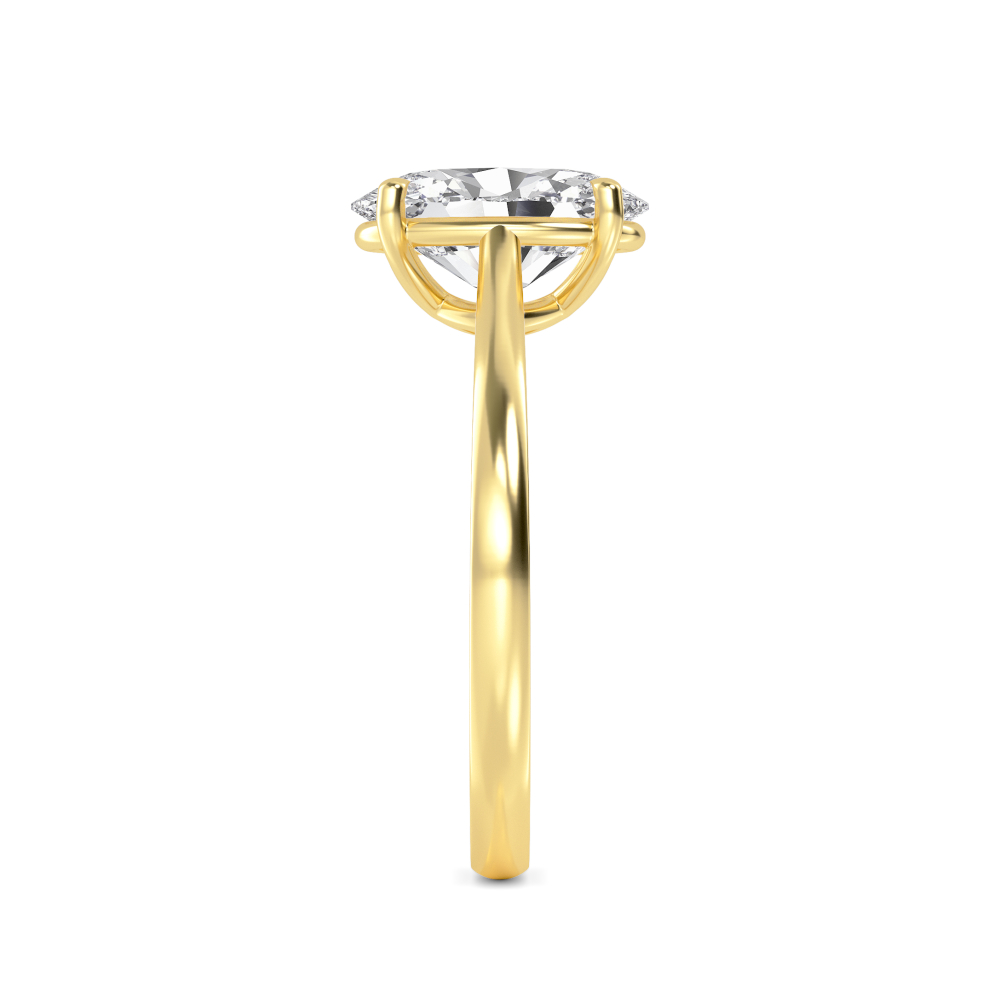 Wold, Four Prong Oval Solitaire in Yellow Gold, oval, plain background, alternate view