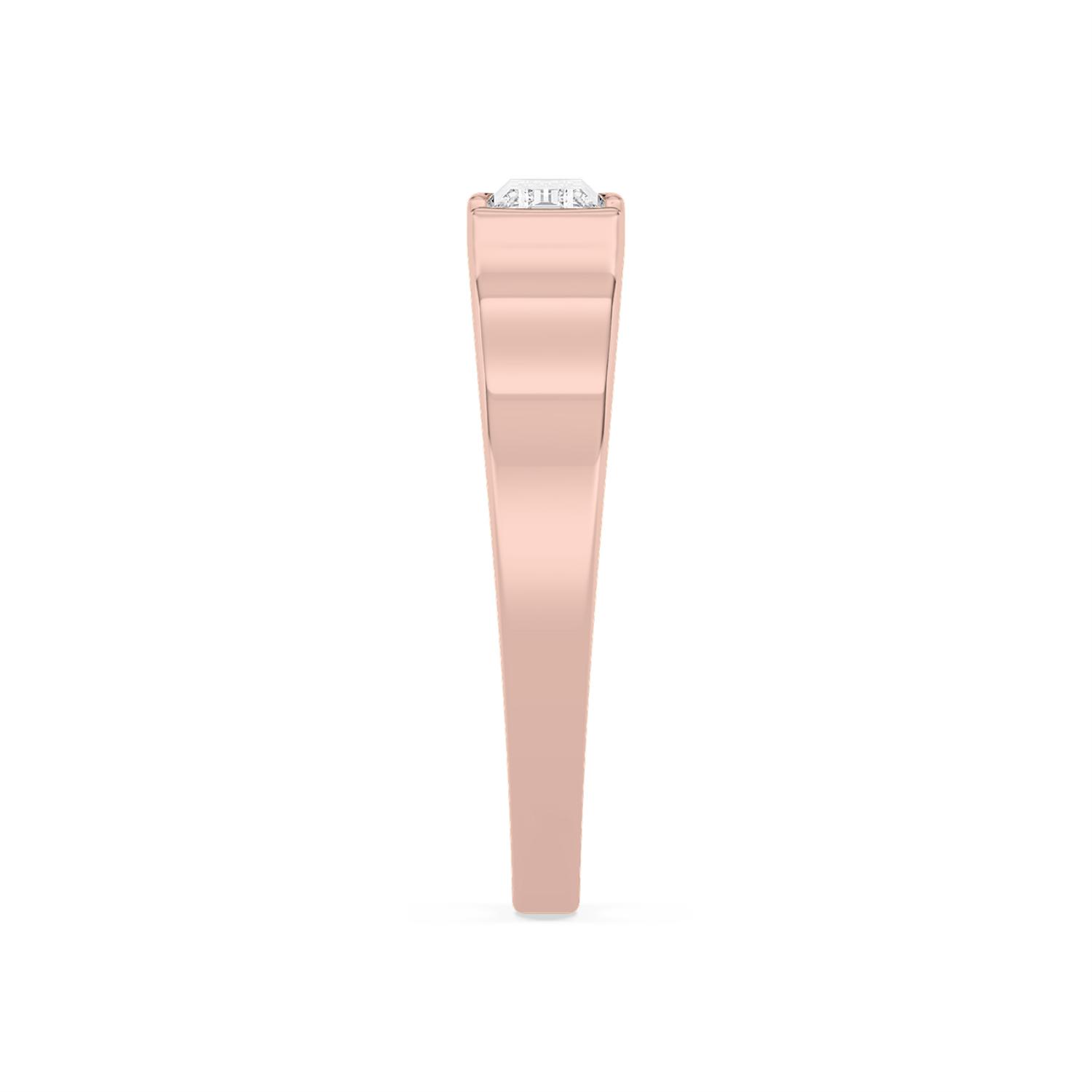 Theodora, East-West Baguette Signet in Rose Gold, baguette, plain background, alternate view