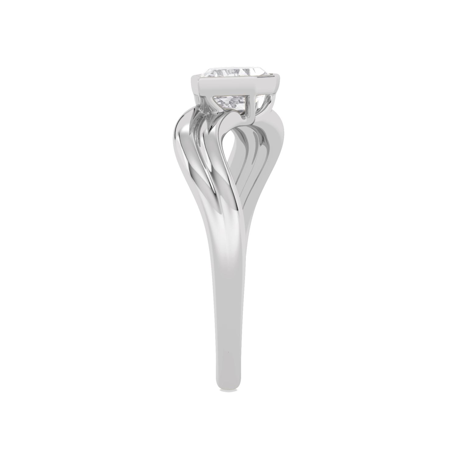 Valentina, East-West Step-Cut Pear Bezel, Bypass Band in White Gold, pear, plain background, alternate view