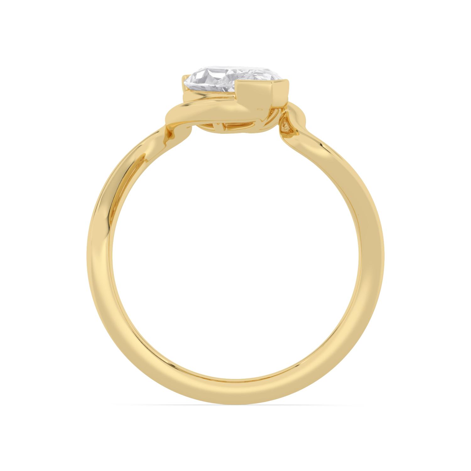 Bianca, Marquise Bezel on the Slant, Bypass Band in Yellow Gold, marquise, plain background, alternate view