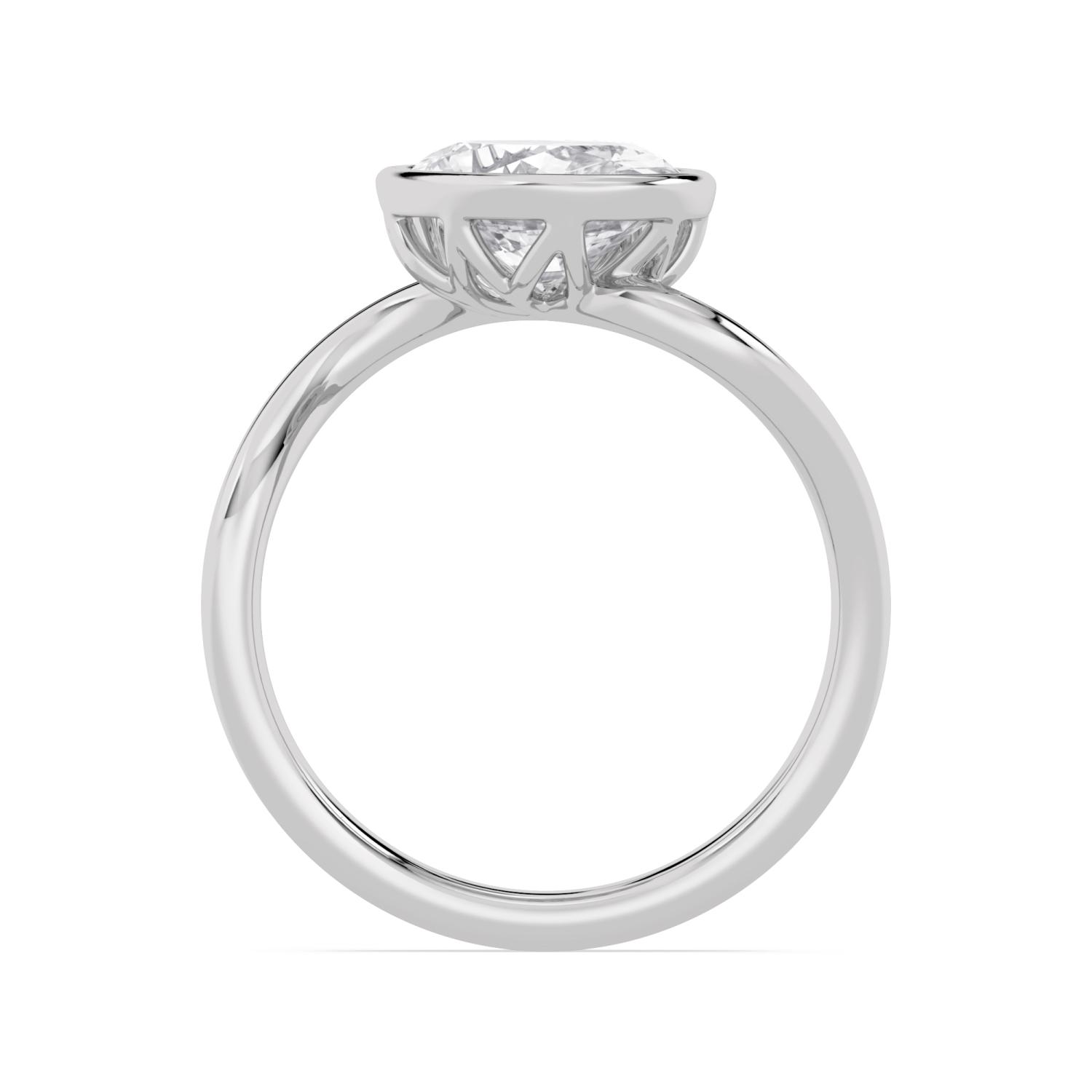 Eloise, Diagonal Oval Bezel, Grooved Bypass Band in White Gold, oval, plain background, alternate view