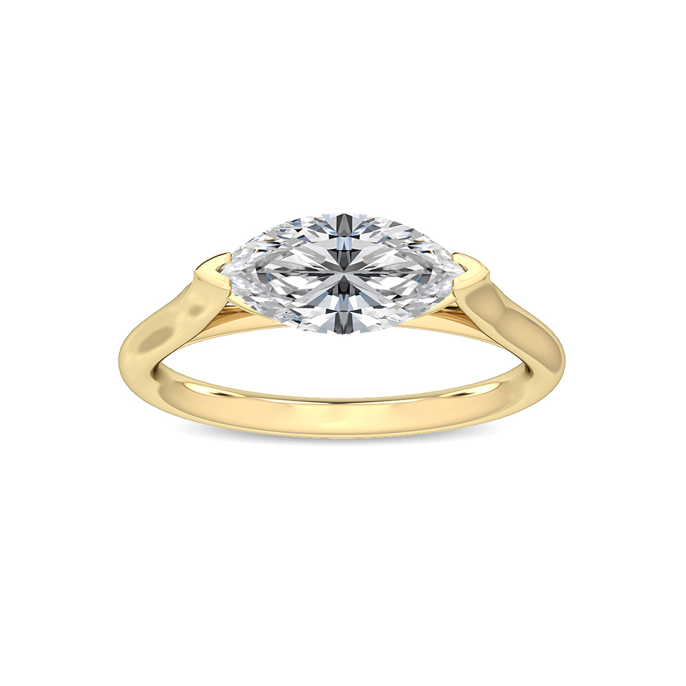 Solene, East-West Marquise Solitaire in Yellow Gold, marquise, plain background