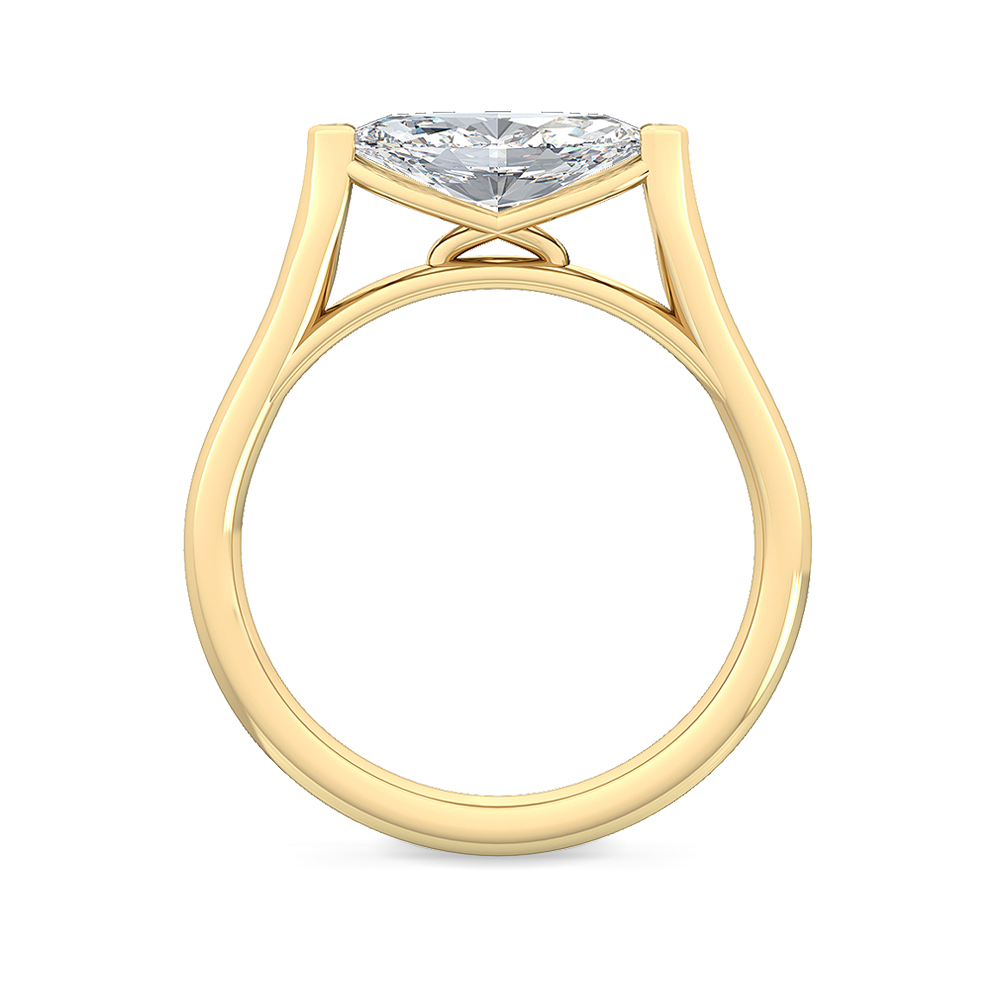 Solene, East-West Marquise Solitaire in Yellow Gold, marquise, plain background, alternate view