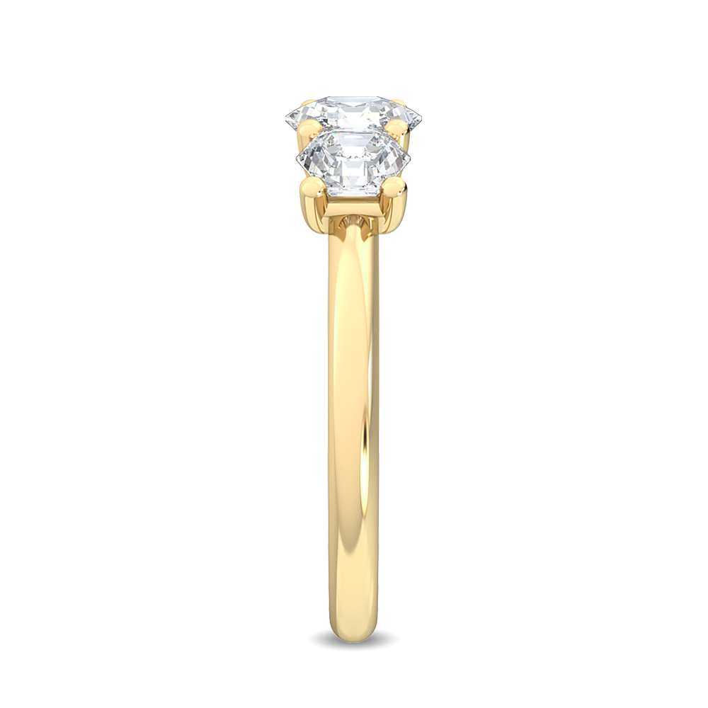 Verity, Three-Stone Ring, Three Hexagons in Yellow Gold, hexagon, plain background, alternate view