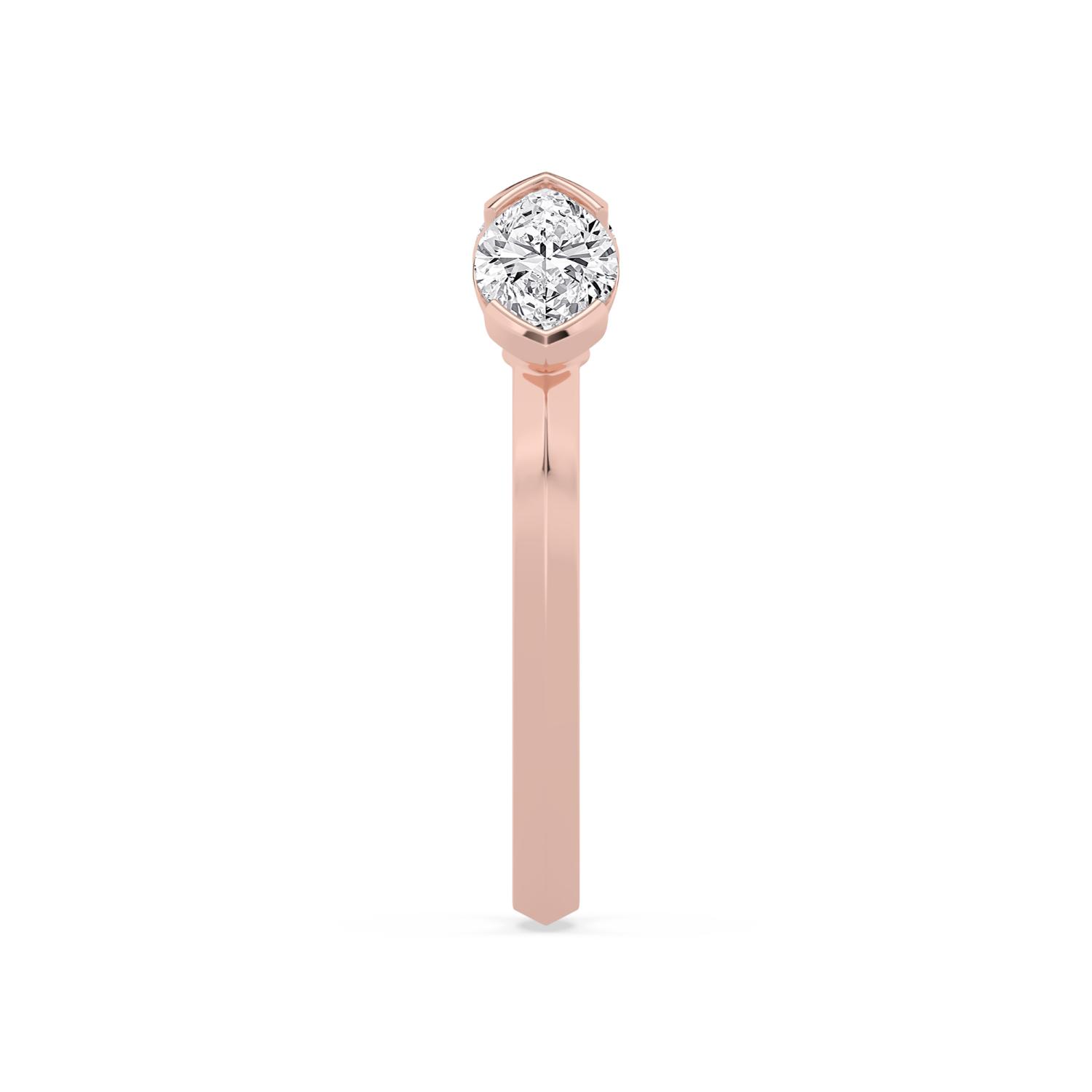 Hortense, Open Ring with Two Marquises in Rose Gold, marquise, plain background, alternate view