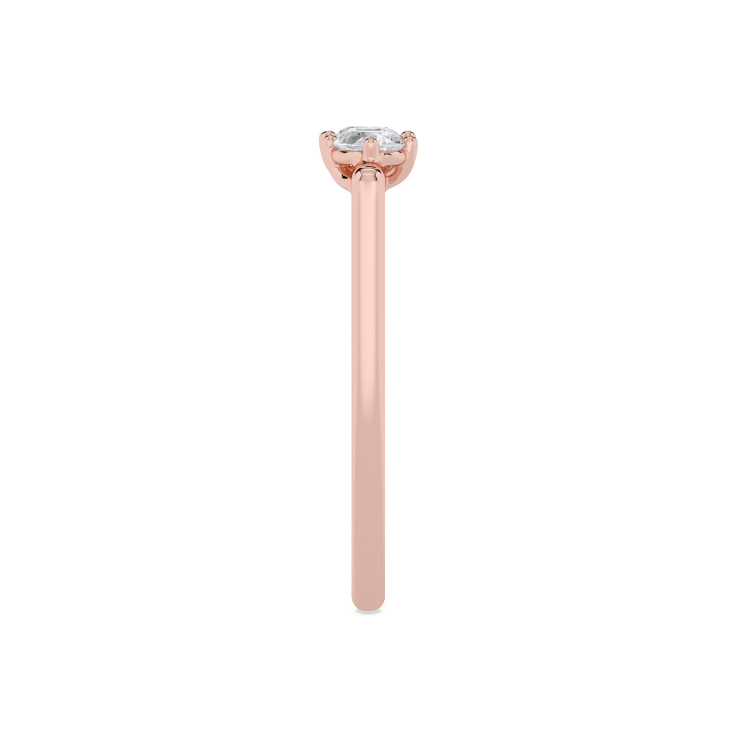Sidonie, Round and Two Pear Band in Rose Gold, mixed, plain background, alternate view