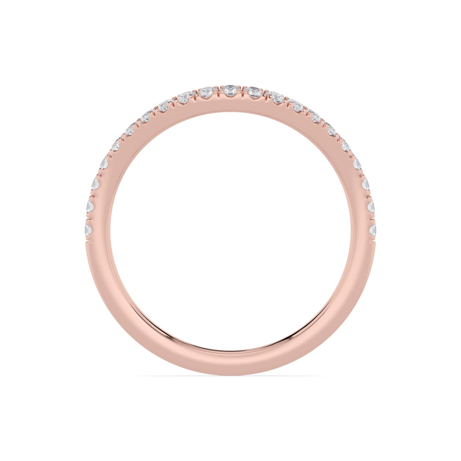 Beatrice, Curved Pavé Band in Rose Gold, round, plain background, alternate view