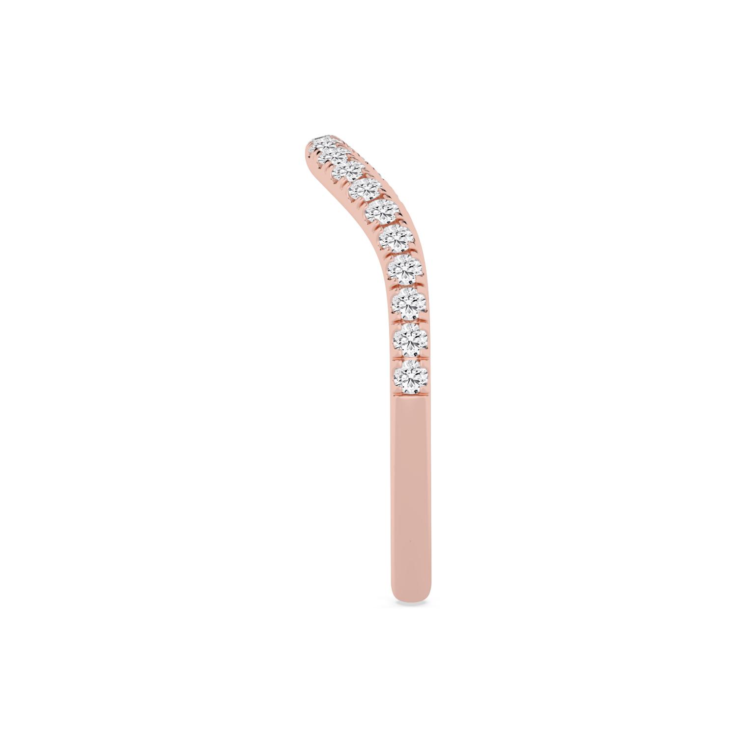 Beatrice, Curved Pavé Band in Rose Gold, round, plain background, alternate view